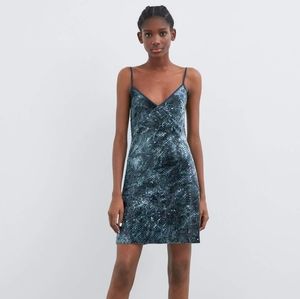 NW/OT Zara tie dye sequin dress